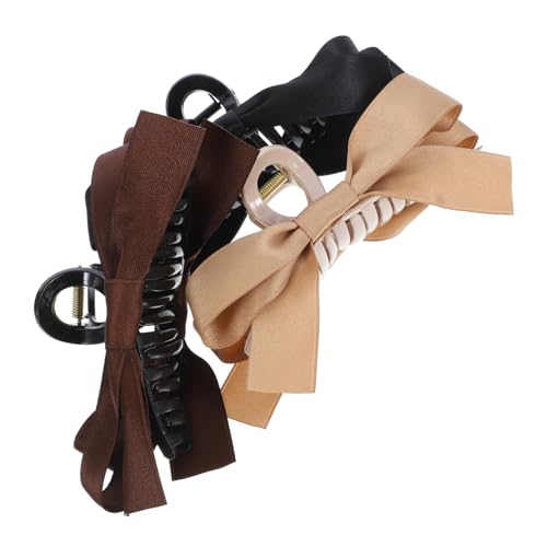 LRXIYODE 3 Stck Große Haarklammern mit Schleifenmotiv Dekorative Haarkrallen für Damen Schmerzfreie Leichte Haarspangen für Verschiedene Frisuren Haltbar und Formbeständig in Schwarz von LRXIYODE