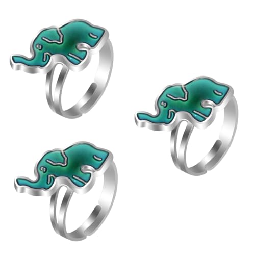 LRXIYODE 3 Stck. Thermochromischer Ring für Verstellbarer Cartoon Ring Stimmungsring mit Tiermotiv für und Anlässe Wie Geburtstag und Weihnachten von LRXIYODE