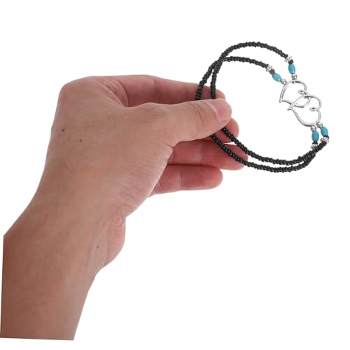 LRXIYODE 3 Stück Boho Fußkettchen Damen Doppellagige Perlen Knöchelketten Leichtes Plastik Schmuck Strand Urlaub Alltag von LRXIYODE