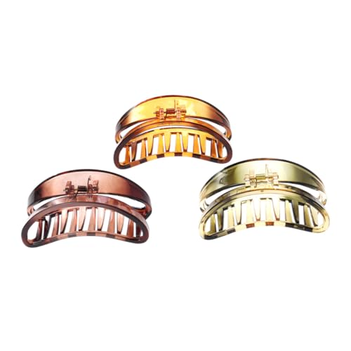 LRXIYODE 3 Stück Chunky Teiliges Haarklammern Kunststoff Claw Clips mit Einzigartigem Stoßfest und UV Beständig für Frauen und Mädchen Modische Haaraccessoires in Hellbraun und Braun von LRXIYODE