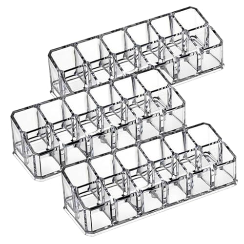 LRXIYODE 3 Stück Fächer Lippenstift Organizer aus Hochwertigem Material Platzsparendes Langlebiges Aufbewahrungsregal für Kosmetik Multifunktionaler Schminkbox Halter für Zuhause und von LRXIYODE