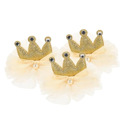 LRXIYODE 3 Stück Haarspangen Teiliges mit Eleganter Krone aus Mehrlagigem Tüll Sichere Haarklammern für Mädchen Modischer Haarschmuck für Geburtstagsfeier und Festliche Anlässe von LRXIYODE