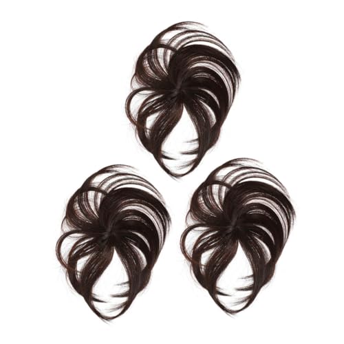 LRXIYODE 3 Stück Haarteile aus Strapazierfähigem Kunstfaser Material Voluminöse Haarverdichtung für Dünnes Haar Leicht und Atmungsaktiv Einfach Anzuwenden für Frauen mit Haarausfall von LRXIYODE