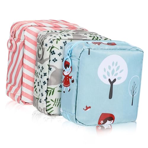 LRXIYODE 3 Stück Kleine Periodentasche für Damen Binden Aufbewahrungstasche mit Reißverschluss Kompakte Hygienische Organizer Tasche für Handtasche Reise und Alltag Stilvoll und Praktisch von LRXIYODE