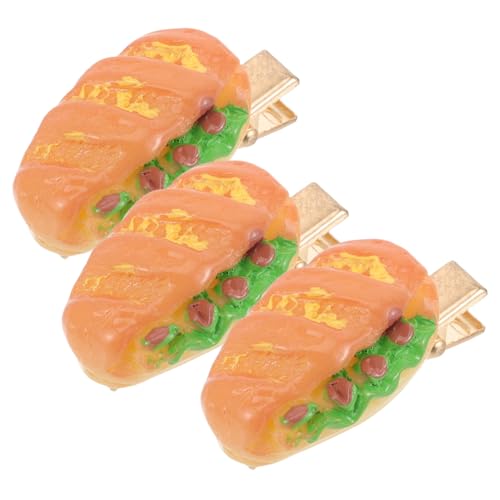 LRXIYODE 3 Stück Kreative Fake Food Haarklammern aus Leichtem Charmante Haarspangen für Damen Vielseitiger Haarschmuck für Langes Kurzes und Lockiges Haar von LRXIYODE