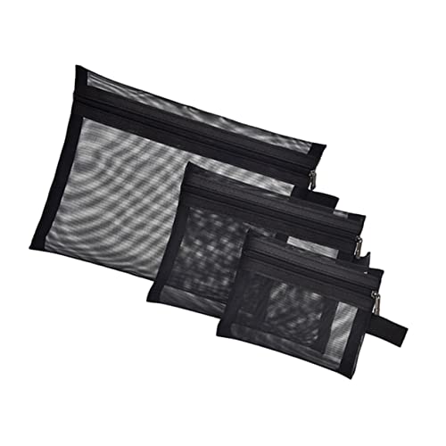 LRXIYODE 3 Stück Mesh Kosmetiktasche Für Reisen Große Kapazität Tragbar Kosmetik Organizer Für Frauen von LRXIYODE