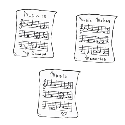 LRXIYODE 3 Stück Musiknoten Broschen aus Legierung Cartoon Emaille Anstecker Schicke Notenmotiv Pins Vielseitige Modeaccessoires für Kleidung Taschen Hüte und Schals Langlebiger von LRXIYODE