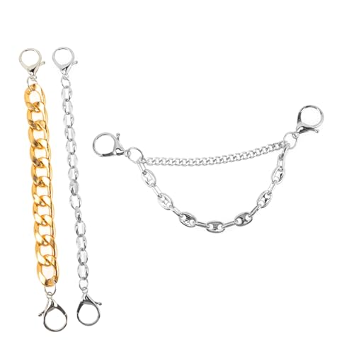 LRXIYODE 3 Stück Punk Schuhketten Metall Schuhanhänger mit Nieten und Perlen Abnehmbare Boot Chains für Sneaker und Stiefel Mehrlagiges Design für Damen Schuh Schmuck und Party Accessoires von LRXIYODE