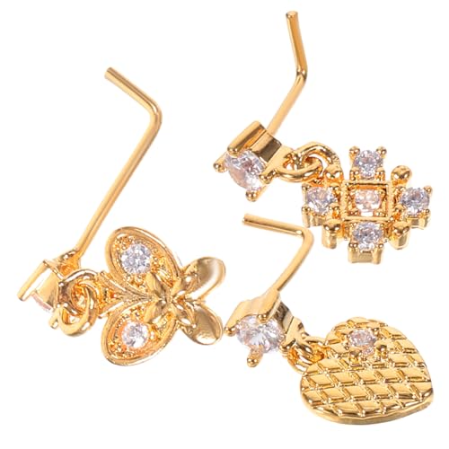 LRXIYODE 3 Stück Teiliges Förmiges Nasenring für Damen mit Zirkonia Komfortabel und Sicher Langlebiger Nasenschmuck für Persönlichkeit und von LRXIYODE