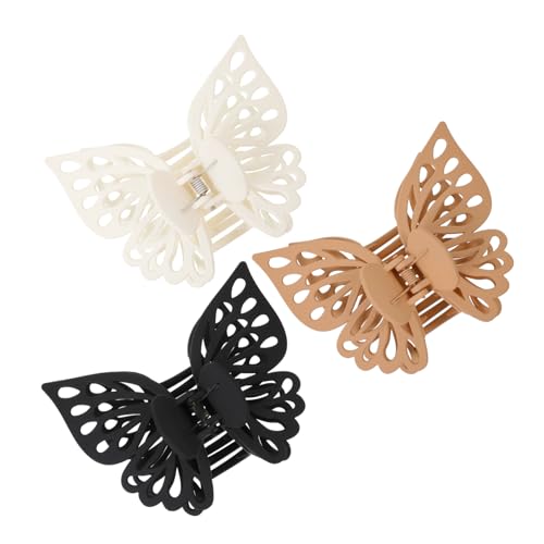 LRXIYODE 3 Stück Teiliges Großer Stabiler Schmetterlings Haarklammern für Dickes und Rutschfest Komfortabel Vielseitig für Frauen und Mädchen bei Alltag Festen und Hochzeiten von LRXIYODE