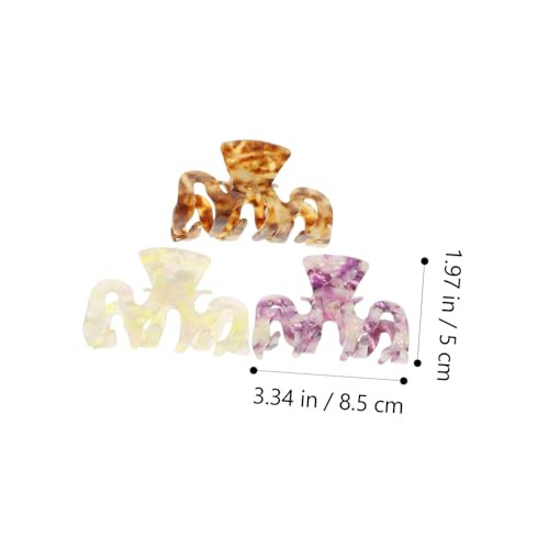 LRXIYODE 3 Stück Teiliges Haarklammer Damen Große Haarkralle aus Robustem Material Starke Griffkraft für Dickes und Zartes Haar Modische Haarspangen in Milchgelb Dunkellila und Kaffeebraun von LRXIYODE