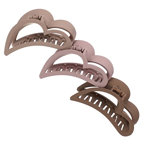 LRXIYODE 3 Stück Teiliges Haarklammer Damen Große Matte Herzform Haarkralle für Dünnes Mittleres und Dickes Haar Flexibler Langlebiger Haarclip für Alltag Make Up und Pflege von LRXIYODE