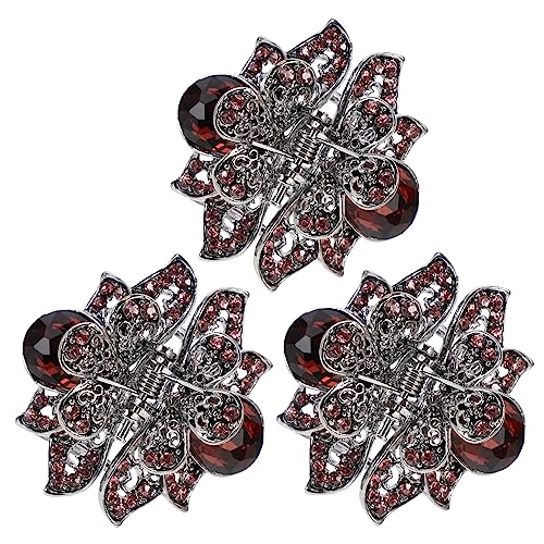 LRXIYODE 3 Stück Teiliges Haarklammern aus Legierung Hohlblumige Haarklammer mit Kristalldekor Eleganter Haarschmuck für Damen Dekorative Haarspangen für Alltag Urlaub und Arbeit von LRXIYODE
