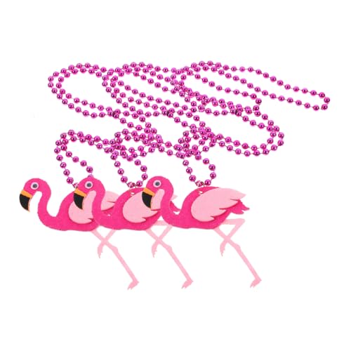 LRXIYODE 3 Stück Teiliges Hawaiianisches Halsketten mit Flamingo Anhänger Tropischer Sommer Strand Schmuck Vielseitig für Party und Alltag für Frauen von LRXIYODE