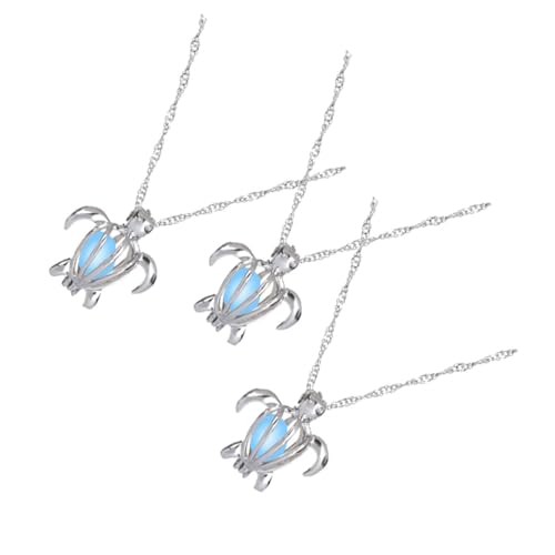 LRXIYODE 3 Stück Teiliges Leuchtendes Schildkröten kettenanhänger Legierung Farbige Perlen Langlebiger Schmuck für Damen und Mädchen für Partys und Alltagslooks von LRXIYODE
