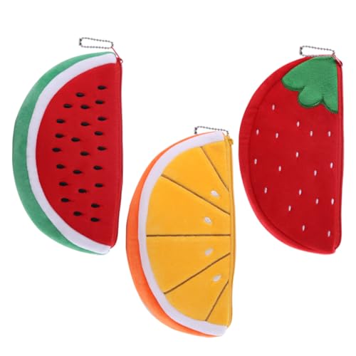 LRXIYODE 3 Stück Teiliges Münztaschen Reißverschluss Multifunktionale Bunte Frucht münztasche für Damen Kompakte Federmappe und Organizer für Kleingeld Schmuck Schlüssel für Handtasche und von LRXIYODE