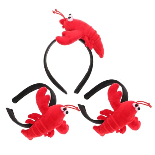 LRXIYODE 3 Stück Teiliges Niedliches Stirnband Weiches Plüsch Haarreif mit Cartoon Krabbentieren Party Haarband für Erwachsene Leichter Kopfschmuck für Festliche Anlässe und Alltag von LRXIYODE