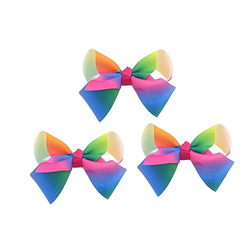 LRXIYODE 3 Stück Teiliges Regenbogen Haarspangen Bunte Schleifen Haarclips für Mädchen Süße Haarschmuck Accessoires für Alltag und Feste von LRXIYODE