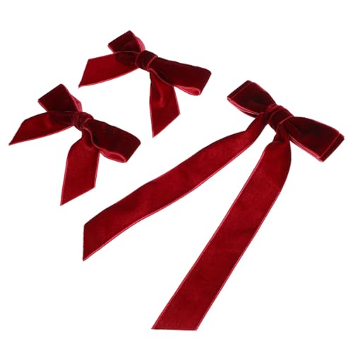 LRXIYODE 3 Stück Teiliges Samt Haarspangen Weiche Schleifen Haarklammern Top Clips für Mädchen und Damen Bequeme Haaraccessoires für Alltag Schule und Party Vielseitig Kombinierbar in von LRXIYODE
