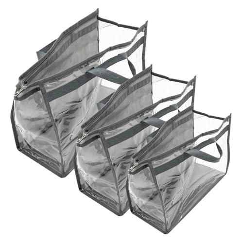 LRXIYODE 3 Stück Teiliges Transparenter Handtaschen Organizer Staub und Feuchtigkeitsschutz Aufbewahrungstaschen für Kleiderschrank Platzsparend Vielseitig Einsetzbar S Xl Langlebig und von LRXIYODE