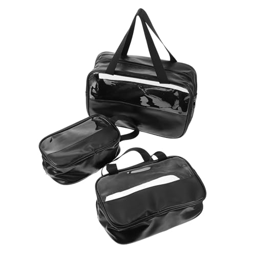 LRXIYODE 3 Stück Teiliges Transparentes Kosmetiktaschen Großer Kulturtasche mit Henkel Vielseitig für Reise und Outdoor Langlebiger PU Material Waschbeutel Organizer von LRXIYODE