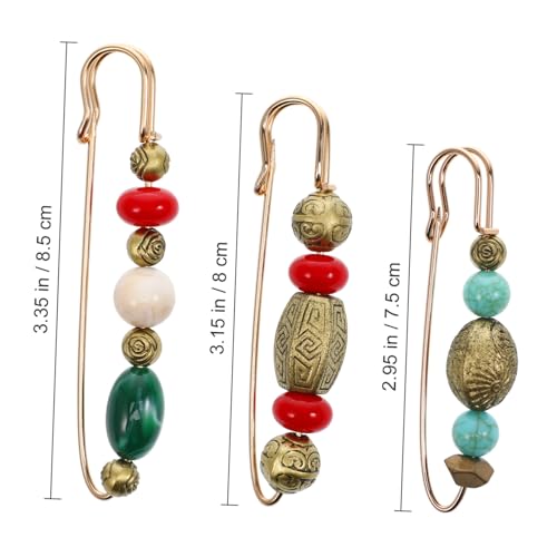 LRXIYODE 3 Stück Teiliges Vintage Broschen Damen Anstecknadeln aus Umweltfreundlichem Legierungs Material Stilvolle Große Jackenspange für Strickjacken Pullover Mantel und Festliche von LRXIYODE