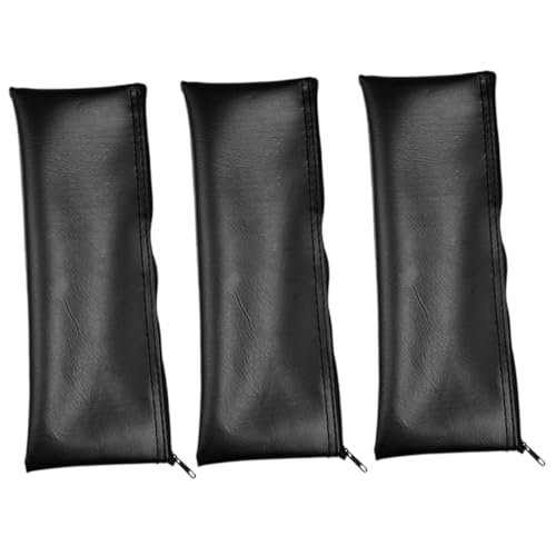 LRXIYODE 3 Stück Tragbare Mikrofon Aufbewahrungstaschen Zipper Mikrofon Organizer für Reisen PU Leder Staubdicht mit Platz für Zubehör Wie Kabel und Schwammdeckel von LRXIYODE