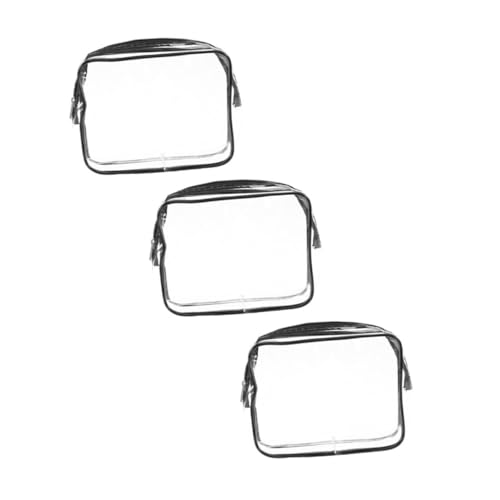 LRXIYODE 3 Stück Transparente Kosmetiktasche Teiliges Reise Kulturtasche für Damen und Mädchen Kompakt Praktisch Leicht Große Kapazität PVC Material Vielseitig für Urlaub und Alltag von LRXIYODE