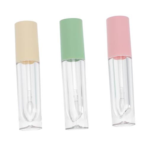 LRXIYODE 3 Stück Transparente Nachfüllbare Lippenstift Tuben Kompakte Kosmetikflaschen für Flüssiges Lipgloss und Lippenbalsam Leicht Tragbar für DIY Lip Color Storage und Zufällige Farbe von LRXIYODE