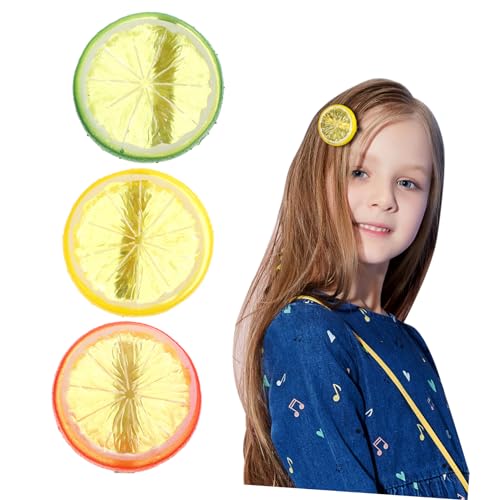 LRXIYODE 3 Stück Zitronen Haarspangen Lustige Frucht Haarclips für Damen Leichte und Haltbare Haaraccessoires Gelb Rot und Grün für Kreative Frisuren und Modeschmuck von LRXIYODE
