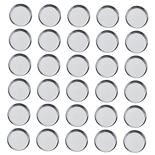 LRXIYODE 30 Stück Teiliges Leere Runde Metall Paletten DIY Kosmetikbehälter für Lidschatten Nasenschatten aus Langlebigem Leicht Kompakt für Make Up Paletten von LRXIYODE