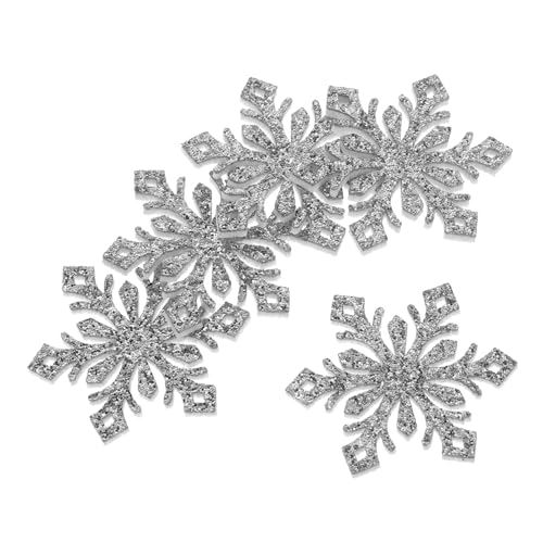 LRXIYODE 30 Stück Teiliges Schneeflocken Haarschmuck DIY Silber Glitzernde Haarspangen Bastelzubehör für Haarnadeln Kostüm Taschen Dekoration Haarklammern von LRXIYODE