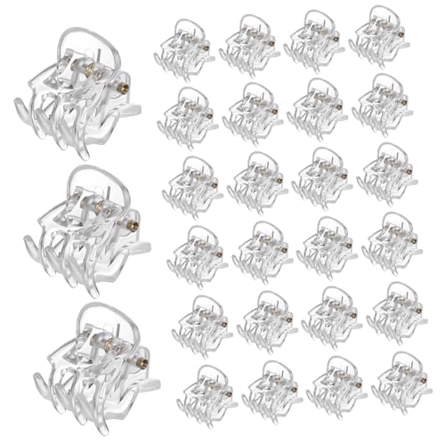 LRXIYODE 36 Stück Teiliges Kleine Transparente Haarklammern aus Robustem Kunststoff Mini Pearlescent Octopus Clips Rutschfeste Haarspangen für Frauen und Mädchen Schonend für Dickes und von LRXIYODE