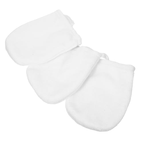 LRXIYODE 3Stücke Gesichtsreinigungshandschuhe Dicke Make Up Entferner Pads Weiß für Effektive Gesichtsreinigung und Sanftes Entfernen von Make Up von LRXIYODE