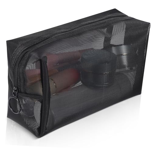 LRXIYODE 3stücke Netz-Kosmetiktasche Mit Reißverschluss Reise-Aufbewahrungstasche Aus Netzgewebe Make-up-Organizer Für Hautpflegeprodukte Und Kosmetika von LRXIYODE