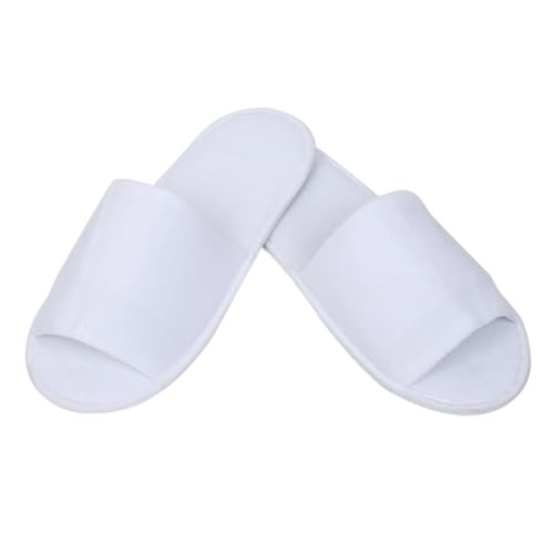 LRXIYODE 4 Paare Herren Einweg Faltbare Reisehausschuhe Weiß Leichte Offene Zehentrenner Atmungsaktive Einmal Slipper für Hotel Spa und Gäste Rutschfest und Komfortabel von LRXIYODE