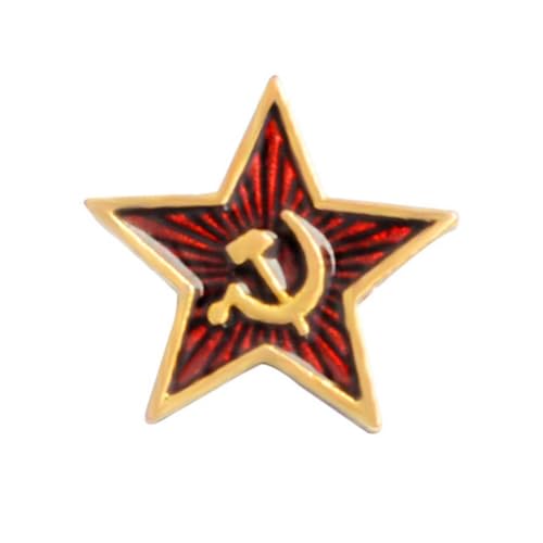 LRXIYODE 4 STÜCKE Teiliges Five Pointed Star Anstecknadeln Kreative Kommunismus Broschen aus Legierungsmetall Modische Damen und Herren Accessoires für Kleidung Taschen Hüte und Schals von LRXIYODE