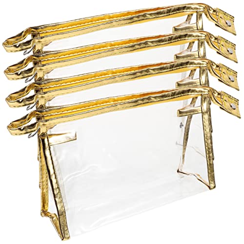 LRXIYODE 4 Stck Teiliges Transparentes Kosmetiktaschen wasserdichte Robuste Reise Kulturbeutel mit Reißverschluss Tragbare Make Up Aufbewahrungstaschen für Damen und Unterwegs von LRXIYODE