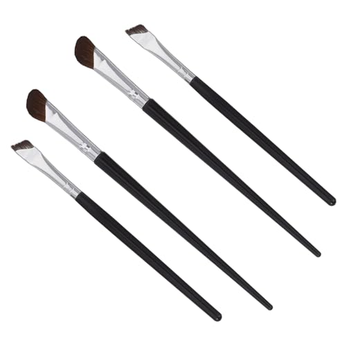 LRXIYODE 4 Stück Abgewinkelter Eyeliner Pinsel und Augenbrauenpinsel Nasenkonturpinsel für Präzises Augen Make Up für Anfänger und Profis Langlebig und zur Haut von LRXIYODE