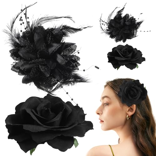 LRXIYODE 4 Stück Blumen Haarclips für Damen Stilvolle Haarklammern mit Blumen Design Langlebig und Leicht für Hochzeiten und Besondere Anlässe von LRXIYODE