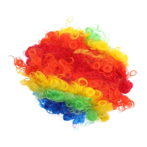 LRXIYODE 4 Stück Bunte Clown Afro Perücke Lockige Synthetische Kurzhaar-perücke für Disco Karneval Halloween und Party Pflegeleicht Langlebig Auffälliges Cosplay Zubehör von LRXIYODE