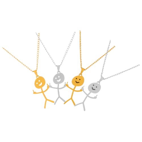 LRXIYODE 4stücke Streichholzkette Aus Edelstahl Mit Doodle-anhänger Halskette Für Männer Und Frauen Modischer Schmuck Für Alltag Party Sport LRXIYODE 4stücke Streichholzkette Aus Edelstahl Mit Doodle-anhänger Halskette Für Männer Und Frauen Modischer Schmuck Für Alltag Party Sport von LRXIYODE