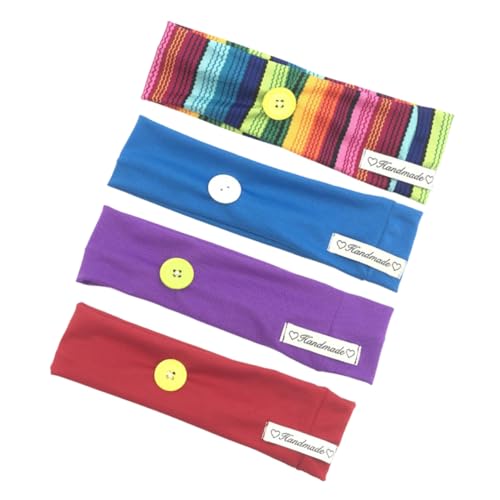 LRXIYODE 4 Stück Elastisches Stirnband Laufender Turban Schweißband Mit Gesichtsabdeckungshalter Yoga Running Turban Für Männer Und Frauen Haarstirnbänder Laufstirnband Für Damen Slip von LRXIYODE