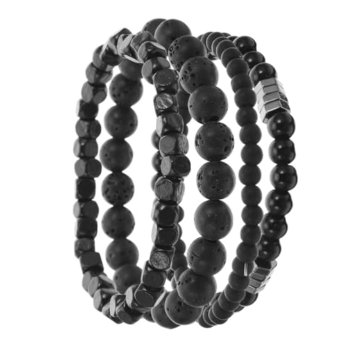 LRXIYODE 4 Stück Herren Armbänder Schwarz Kupfer Elastisch Beaded Bracelet Modernes Design Komfortabel Strapazierfähig Wrist Accessory Für Alltag Party LRXIYODE 4 Stück Herren Armbänder Schwarz Kupfer Elastisch Beaded Bracelet Modernes Design Komfortabel Strapazierfähig Wrist Accessory Für Alltag Party von LRXIYODE