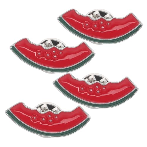 LRXIYODE 4 Stück Leichte Kreative Wassermelonen Emaille Broschen Teiliges Bunte Obst Anstecknadeln für Damen Modische Schmuck Pins für Kleider Taschen Hüte Sommerliche Accessoire von LRXIYODE