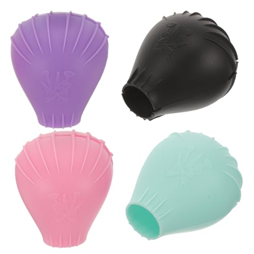 LRXIYODE 4 Stück Make Up Pinsel Schutzkappen Teiliges Silikon Make Up Pinsel Reisehalter Farbmix Staubschutz Kosmetik Organizer und Beauty Fans von LRXIYODE
