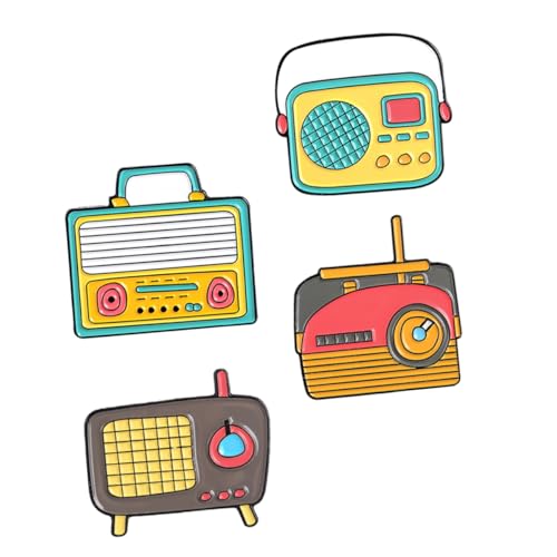 LRXIYODE 4 Stück Phonograph Broschen für Frauen Stilvolle Anstecknadeln für Kleidung Taschen und Schals für Partys und Besondere Anlässe von LRXIYODE