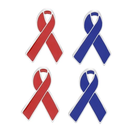 LRXIYODE 4 Stück Rote Schleifenbrosche Aids Awareness Anstecknadel aus Legierung Kreative Bandform Symbol für Welt aids tag Schmuck für Damen Geschenk und Erinnerungsstück von LRXIYODE