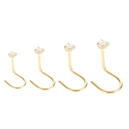 LRXIYODE 4 Stück Sterling Silber Nasenringe Teilig mit Funkelnden Zirkonia Nasensteckern Piercing Schmuckaccessoires für Damen und Herren Langlebig und Hautfreundlich von LRXIYODE