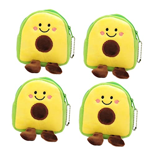 LRXIYODE 4 Stück Teiliges Avocado Plüsch Münzbeutel Stilvolle Geldbörse für Mädchen für Partys Einkäufe und Reisen für Kleingeld Visitenkarten und von LRXIYODE